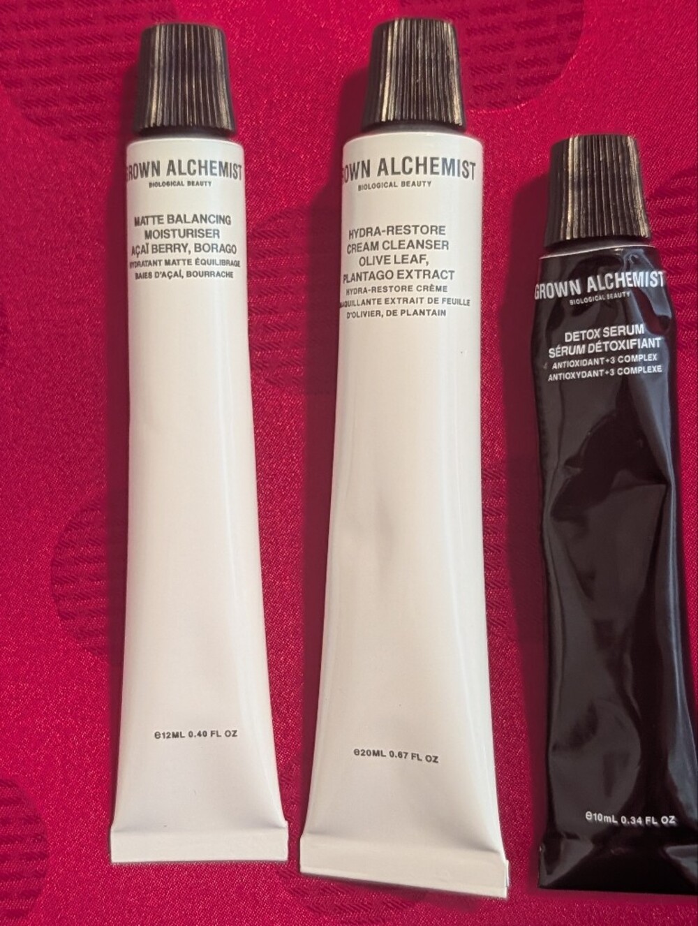 Grown Alchemist Moisturizer Cleanser And Serum Travel Size Bundle